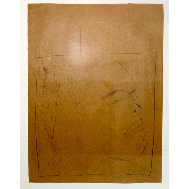 James Brown, Nuba 1981 Graphite Drawing on Brown Paper James Brown Galerie Bernd Kluser, 1981 For Sale - Image 14 of 17