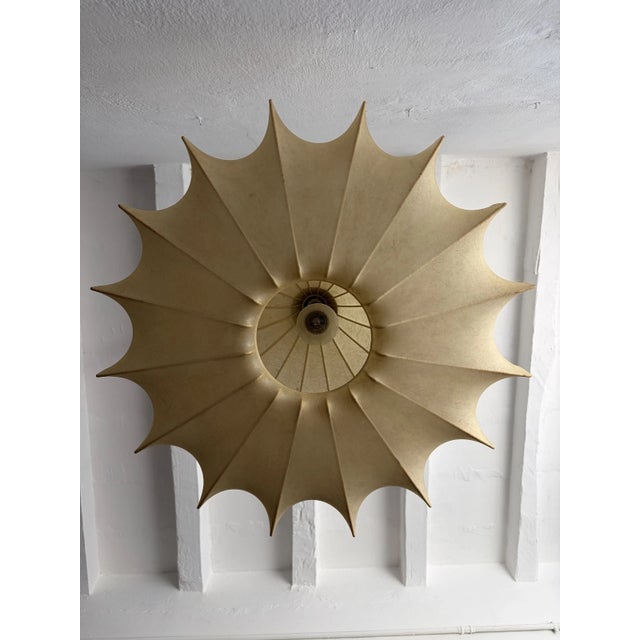 1960s Huge Rare Cocoon Mid Century Modern Pendant Chandelier Flos Castiglioni Resin For Sale - Image 5 of 12