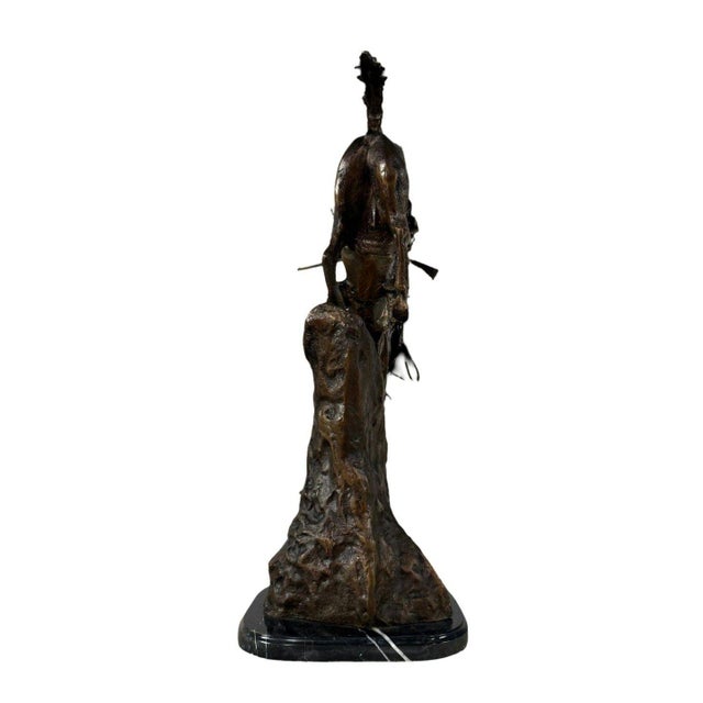 Bronze "The Mountain Man" Statue After Remington, Signed - 28" H For Sale - Image 9 of 10