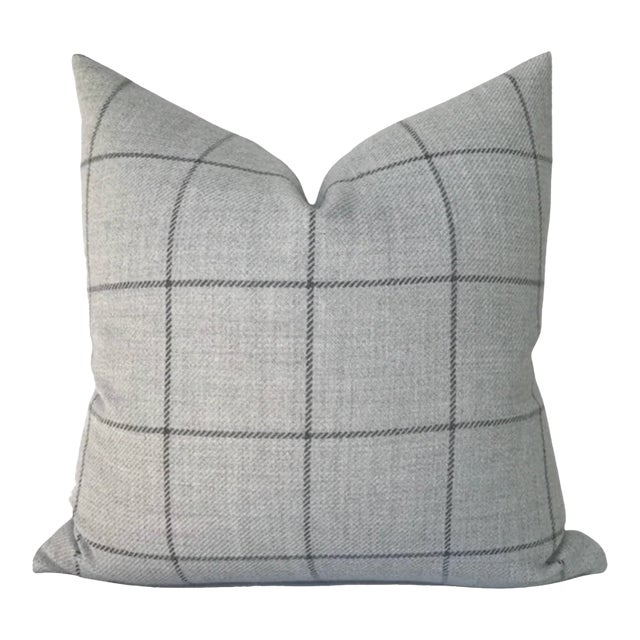 Bancroft Wool Pillow Cover in Grey, 22x22 Pillow For Sale