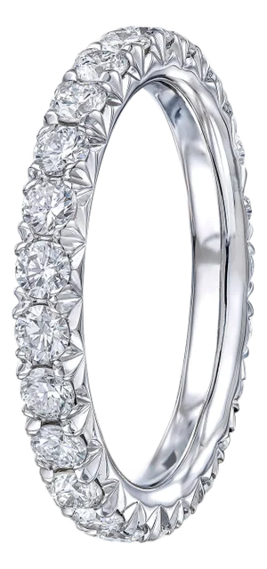 1.50 Carat Brilliant Round Diamond French Cut Eternity Band, Size 5.25