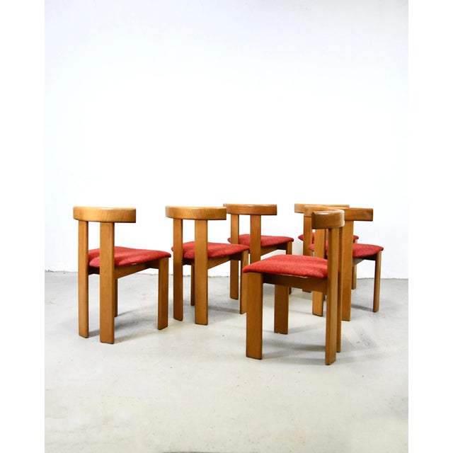 Brown Vintage Dining Chairs by Luigi Vaghi, 1960s, Set of 6 For Sale - Image 8 of 9