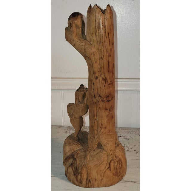 Mid 20th Century Dog Chasing a Beaver Up a Tree Sculpture For Sale - Image 4 of 7