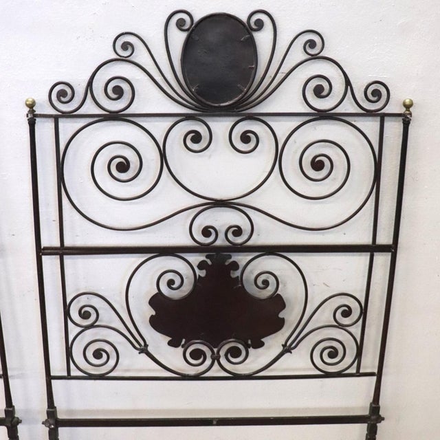 Antique Early 19th Century Headboards in Wrought Iron, Set of 2 For Sale - Image 12 of 18