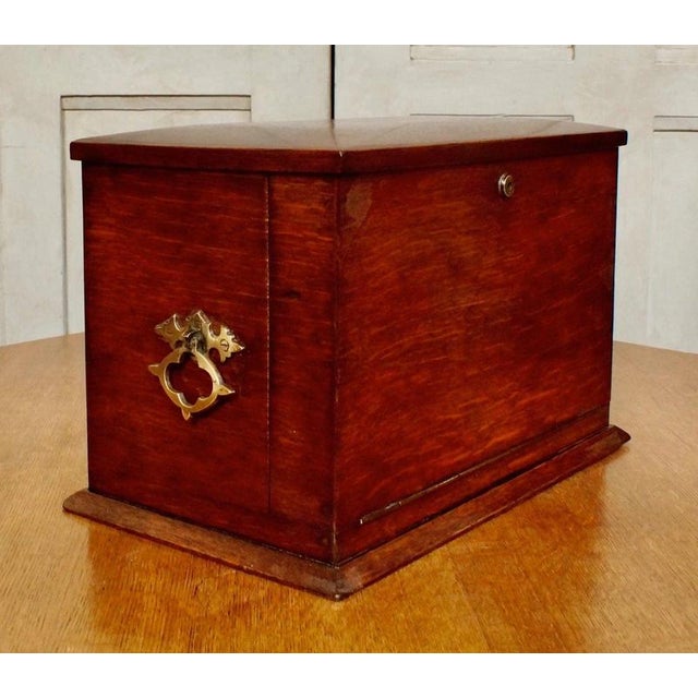 Antique Victorian Oak Fitted Stationery Box with Writing Slope, 1890 For Sale - Image 4 of 13