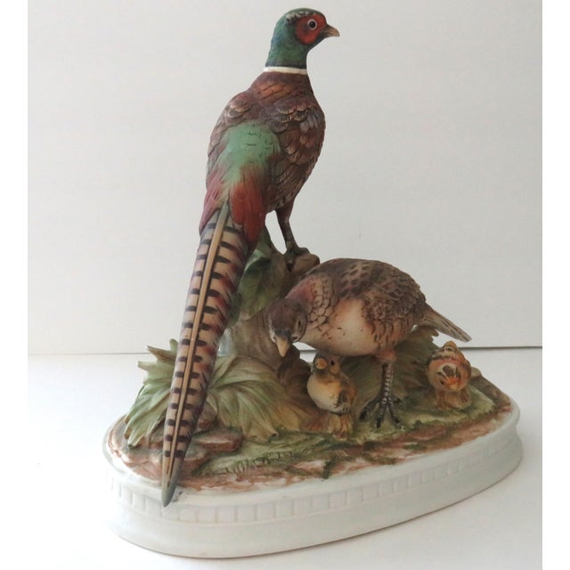 Ceramic Ring-Necked Pheasant Family C-7251 Limited Edition Napcoware Japan Vintage 1950s-60s For Sale - Image 7 of 11