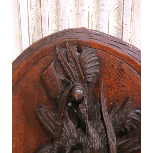 Black Pair of 19th Century French Black Forest Carved Walnut Game and Harvest Wall Plaques For Sale - Image 8 of 10