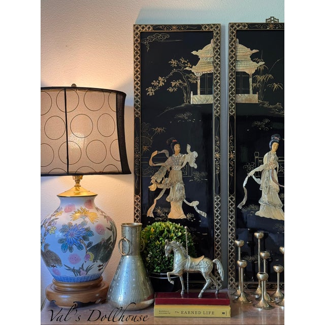 Mid 20th Century Vintage Chinoiserie Lamp in Botanical & Bird Motifs Attributed to Frederick Cooper For Sale - Image 5 of 18