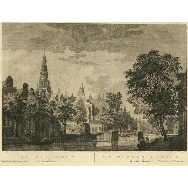 This rare authentic old antique print / plate originates from: 'Nieuwe atlas, van de hoofdgebouwen en gezienten der stad...