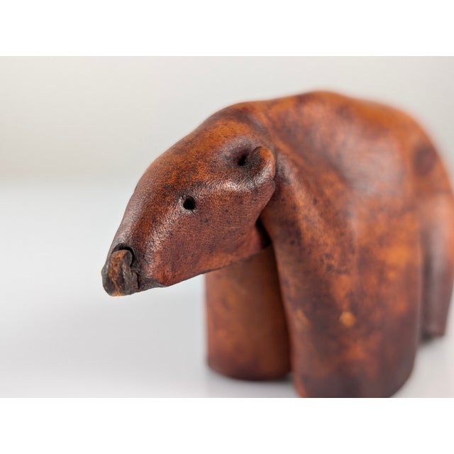 Vintage Leather Bear, Germany, 1960s For Sale - Image 9 of 10