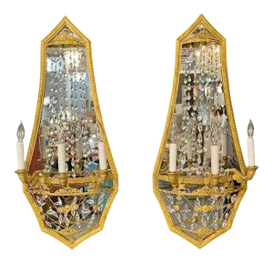Maison Baguès Mirrored Wall Lights, Sconces or Girandoles - a Pair
