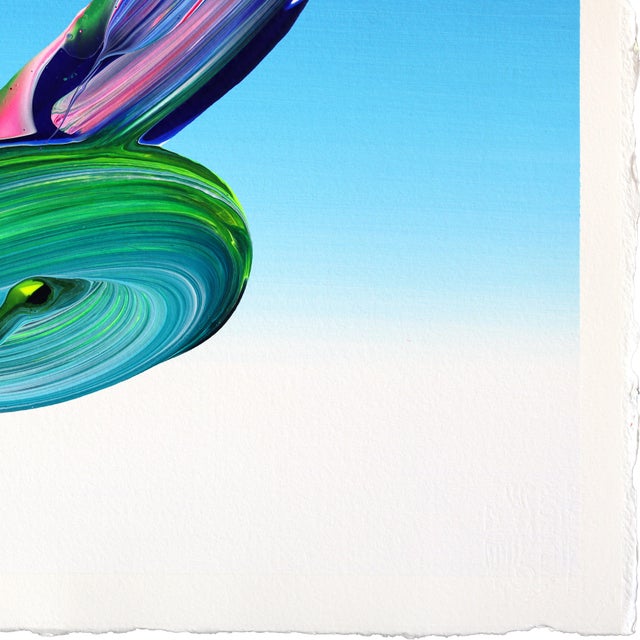 2020s Avp_1380 - Color Drenching Contemporary Abstract Painting on Paper Original Artwork by Alex Voinea For Sale - Image 5 of 6