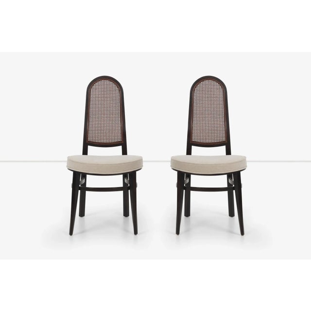 Edward Wormley for Dunbar Caned Back Dining Chairs Set of Ten, Model 6328 With newly upholstered seats in cotton velvet by...