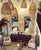 Wood Distressed Black Square Pattern Sideboard For Sale - Image 7 of 7