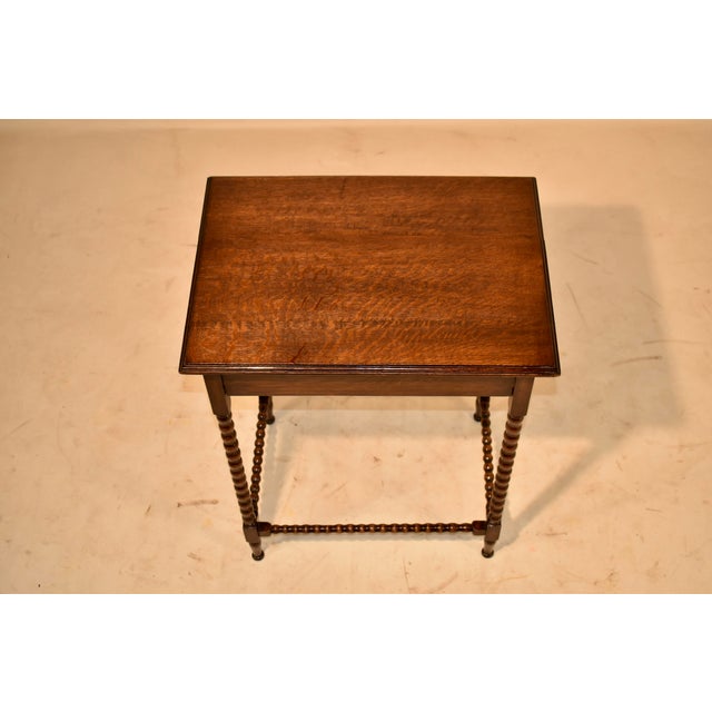 1900 - 1909 Edwardian Oak Side Table From England, Circa 1900 For Sale - Image 5 of 10