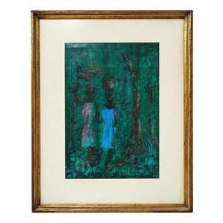 f.p., Women in a Tropical Landscape, 1970s, Wood & Canvas For Sale