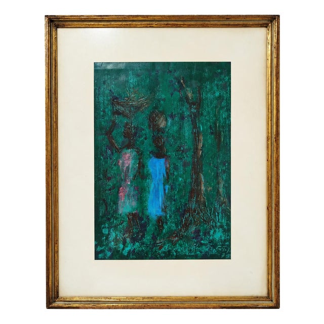 f.p., Women in a Tropical Landscape, 1970s, Wood & Canvas For Sale