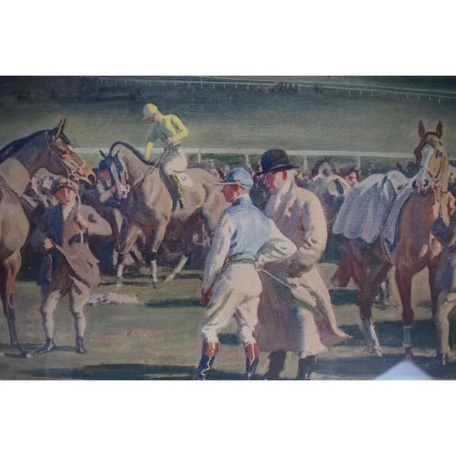 Printmaking Materials "In the Saddling Paddock, Cheltenham March Meeting" 1952 Chromolithograph by Sir Alfred Munnings, Framed For Sale - Image 7 of 8