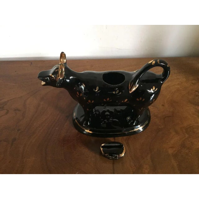 19th Century English Pearlware Jackfield Cow Form Jug For Sale - Image 9 of 11