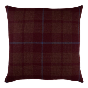 Schumacher Montana Wool Plaid 22" Pillow in Burgundy