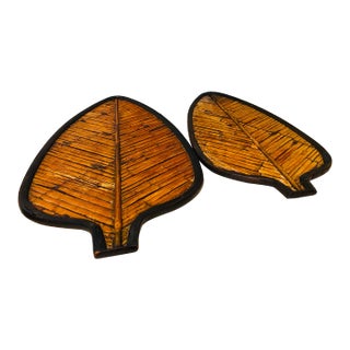 Late 20th Century Pencil Reed Boho Style Wall Plaque or Tray - a Pair For Sale