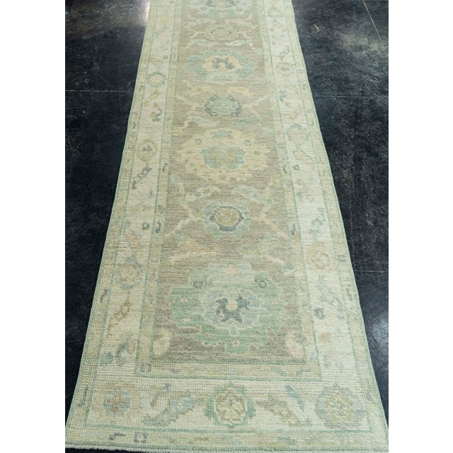 Brown Turkish Oushak Rug 2'5" x 8'7" #19269 For Sale - Image 8 of 8