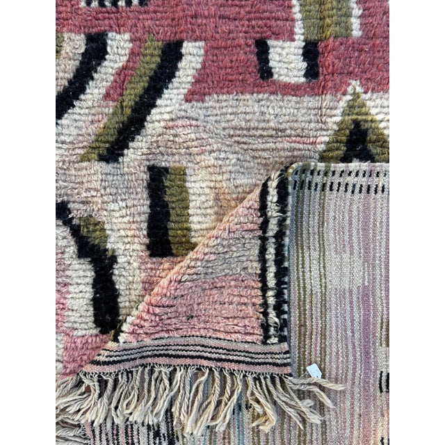 Pink Berber Moroccan Wool Rug For Sale - Image 6 of 7