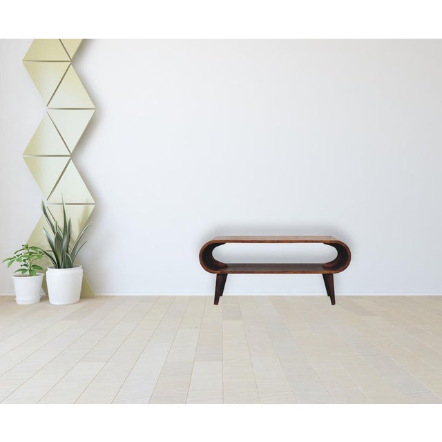 Chestnut Chestnut-Finish Mango Wood Scandinavian Coffee Table For Sale - Image 8 of 8