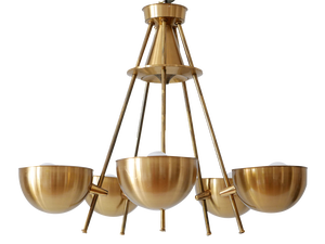 Mid-Century Five-Flamed Chandelier, Sweden, 1950s