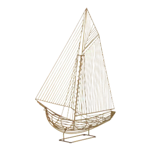 1970s Metal Sailboat Ship Sculpture by Curtis Jere