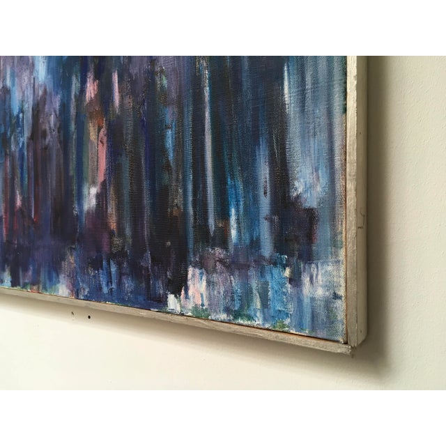 Metal Large Signed Abstract Expressionist Painting by Schaeffer in Custom Silver Frame For Sale - Image 7 of 9