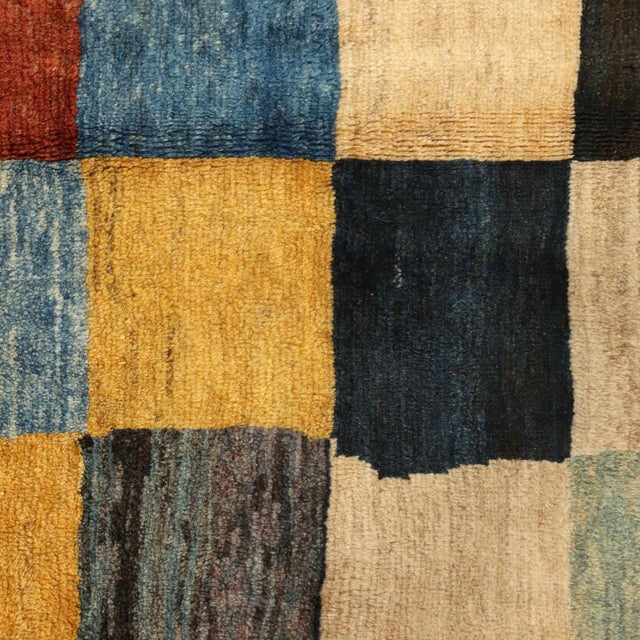 Middle Eastern Checkered Gabbeh Rug For Sale - Image 4 of 8