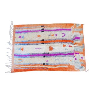 Contemporary Moroccan Colorful Wool Rug - 7 X 4.59 Ft For Sale