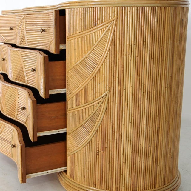 Curved Rattan Chest of Drawers For Sale - Image 11 of 18