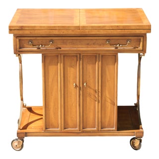 Mastercraft Mid Century Burlwood Bar Cart For Sale