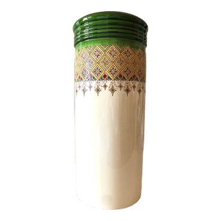 Italian Ceramic Large Vase / Umbrella Stand by Francesco Fasano, 2007 Grottaglie, Italy For Sale