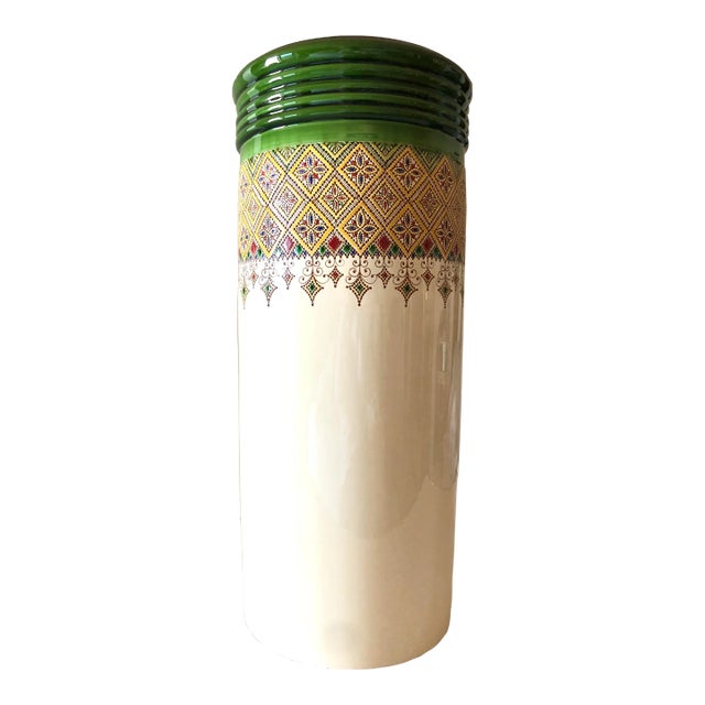Italian Ceramic Large Vase / Umbrella Stand by Francesco Fasano, 2007 Grottaglie, Italy For Sale