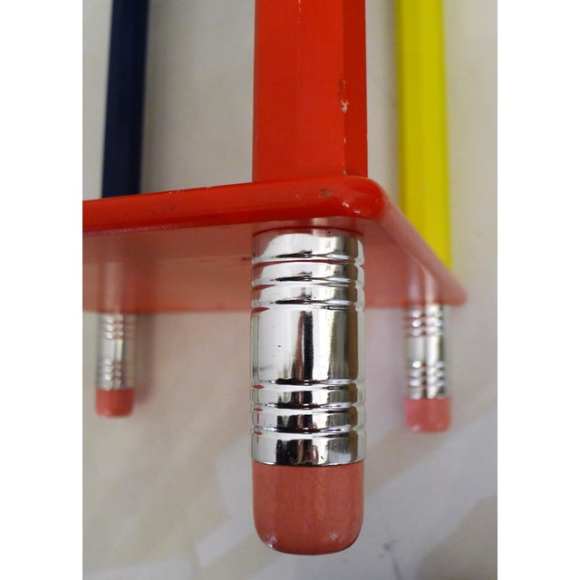 Small Pencils Bedside Table in Wood attributed to P. Sala, 1980s For Sale - Image 11 of 15