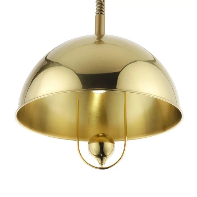 Metal Vintage Pendant Lamp in Polished Brass by Florian Schulz, 1970s For Sale - Image 7 of 7