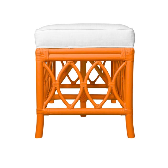 Wood Lillian Bench - Orange For Sale - Image 7 of 8
