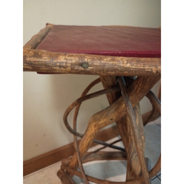 Rustic Early 20th Century Folk Art Bent Willow Adirondack Accent Table For Sale - Image 3 of 9