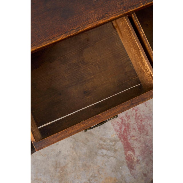 Brown Early 19th Century Oak Three-Drawer Side Table For Sale - Image 8 of 13