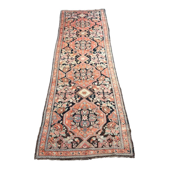 1900s Antique Karabagh Geometric Floral Runner Rug – 16' X 4'1" For Sale
