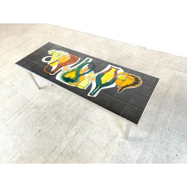 Black Vintage Ceramic Coffee Table by Denisco, 1960s For Sale - Image 8 of 11