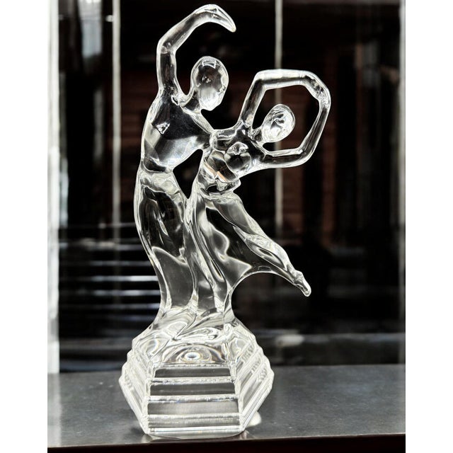 A pair of vintage 24% lead crystal dancers from Royal Crystal Rock, Italy. from the Crystal and Dance line, this sculpture...