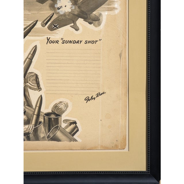 Early 20th Century Robert Joy "You're Sunday Shot" Early Modern Original Ad Layout for Foley's with Airplane, Early 20th Century For Sale - Image 5 of 9