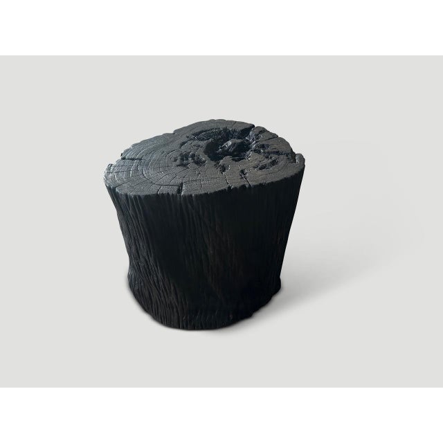 Contemporary Andrianna Shamaris Ulin Wood Charred Side Table or Stool For Sale - Image 3 of 5
