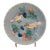 Mid 20th Century Majolica Plate | Bluebirds & Blackberries | Powder Blue Ceramic Wall Plate For Sale