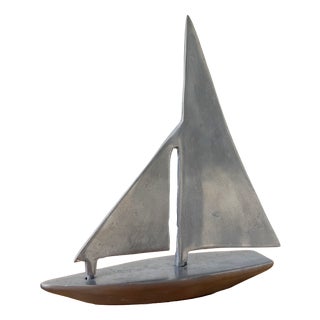 Vintage Polished Aluminum Sailboat, 1970s For Sale