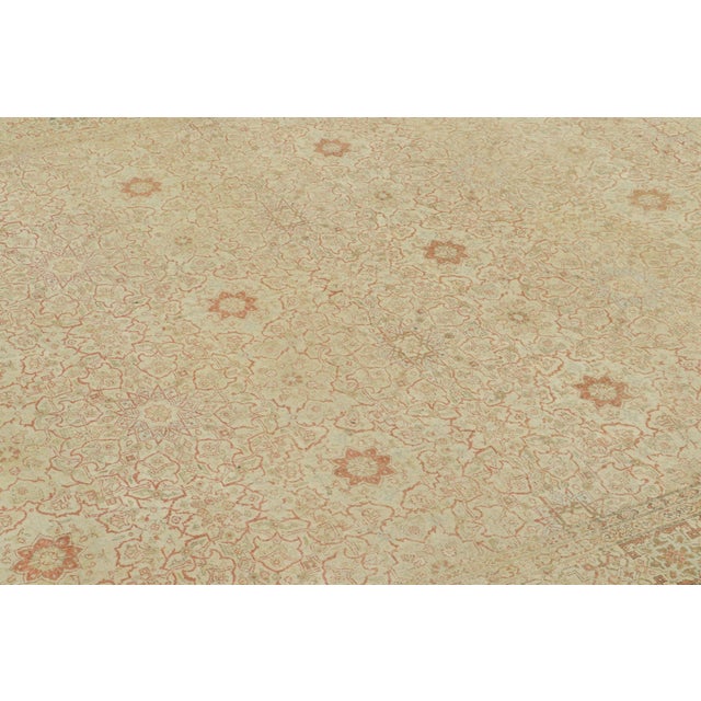Traditional Antique Persian Tabriz Rug in Gold & Beige Oriental Floral Patterns - Rug & Kilim For Sale - Image 3 of 7